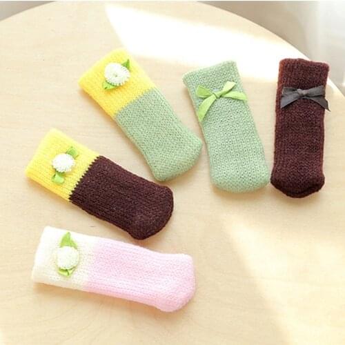 16Pcs Cute Knitted Chair Socks Furniture Legs Mat Cushions Cover Table Feet Rug Caps Knitting Protector Home Textile Decoration