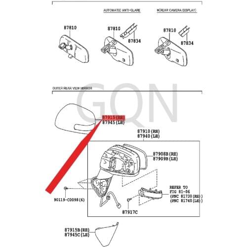 Right side car exterior rearview mirror cover 2015-Toy ota CAM RY rearview mirror rearview mirror cover mirror housing