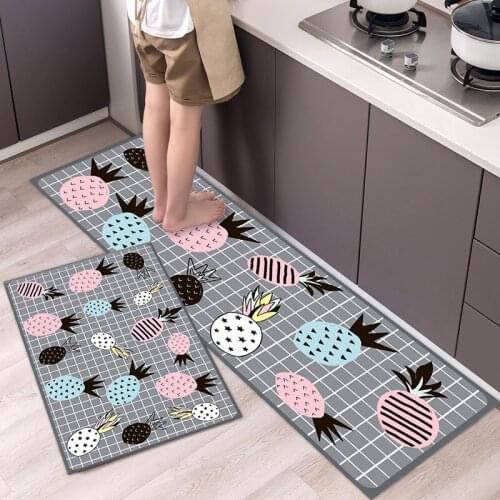 Fashionable Simple Nordic StyleWaterproof Kitchen Floor Mat Household Carpet Long Strip Door Mat Modern Home Decor