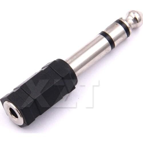 Newest 10pcs/lot 3.5mm Female jack to 6.5mm Male plug Audio Adapter Connector for Audio Accessory