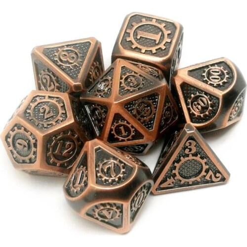 New Metal Dice 7pcs/set RPG Dice D&D Board Game Magic Props D4 D6 D8 D10 D12 D20