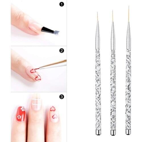 Professional Nail Art Liner Brush UV Gel Painting Acrylic Nail Brushes Striping Brushes for Short Strokes, Details, Blending, El