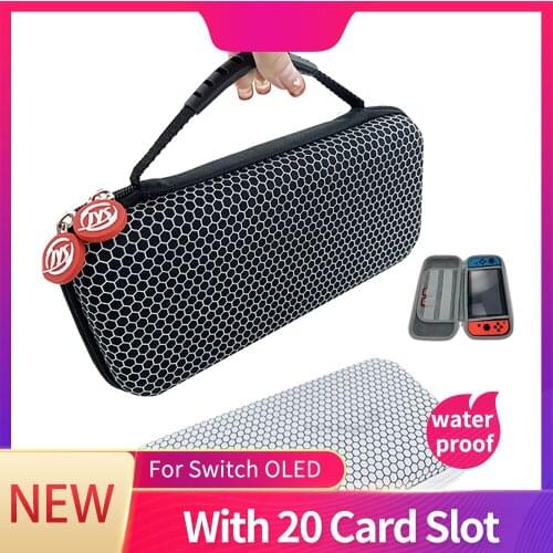 Protective Case For Switch OLED Host Storage Hard Case Cover For Switch Host Protective Bag Zipper Hard Bag With 20 Card Slot