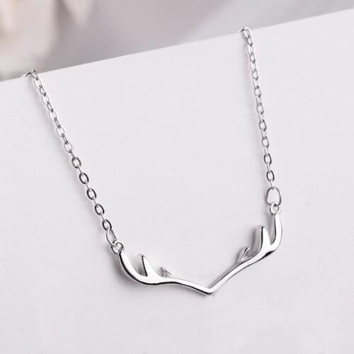 REETI New Arrivals real 925 Sterling Silver antler Necklaces Pendant Hot Sale Pure Silver Jewelry for Women