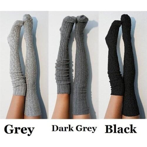 Womens Winter Warm Knit Over The Knee High Tights Stockings Long Cotton Tights Thigh Stocking
