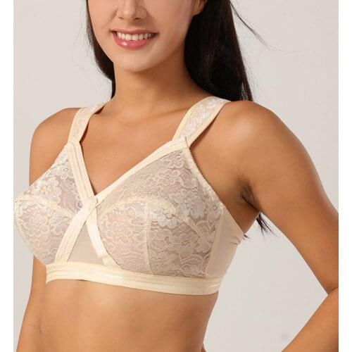 Thin Hollow Out Sexy Lace Wirefree Bra Lingerie Full Cup Large Cup Thin Plus Size Bras for Women Underwear EUR 85E 90E 95E 100E