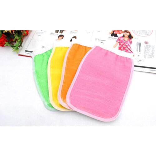1pc Shower Spa Exfoliator Two-sided Bath Glove Body Cleaning Scrub Mitt Rub Dead Skin Removal