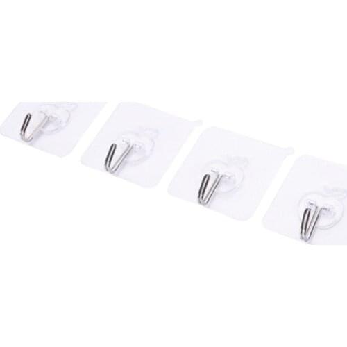 1 Pcs Wall-mounted Waterproof Anti-skid Strong Hook Up 2KG Transparent Seamless Hanger For Kitchen Bathroom Hanger Accessories