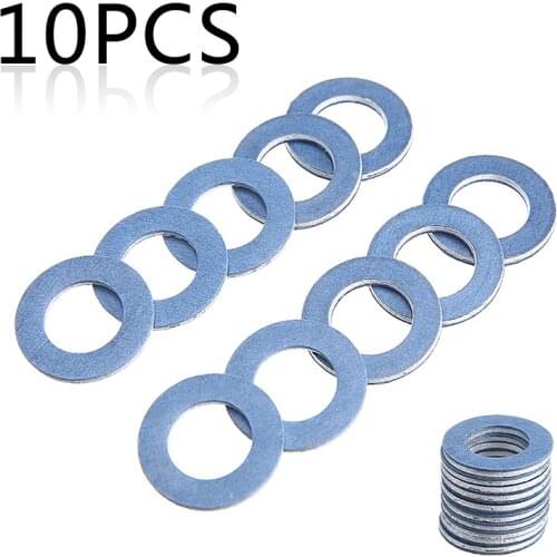 10pcs Car Auto Aluminum Engine Oil Drain Plug Seal Washer Gasket Rings 90430-12031 For Tiyota For Lexus For Scion Accessories