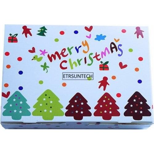 200PCS 18X12X5cm Merry Christmas Gift Wrap Box Iron Tower Handmade Cookie Candy Packing Box