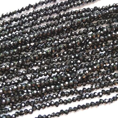 300pcs wholesale price black Spinels stones faceted ball shape for charms womens bracelet making accessories size 2.5mm