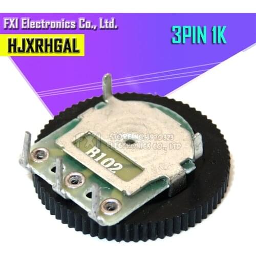 5pcs Double Gear tuning potentiometer B102 1K 3pin 16*2mm Dial Potentiometer