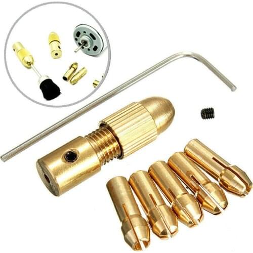 8PCS/LOT 0.5-3mm Mini Brass Grinder Drill Collet Chucks Micro Chuck for Twist Drill Set Fit 3.17mm Motor Shaft Tool Kits