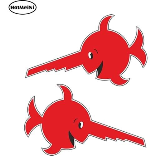 HotMeiNi 13cm X 7.5cm Car Styling 2x LAUGHING SAWFISH German Submarine U-boat Car Sticker Waterproof Windows Doors Accessories