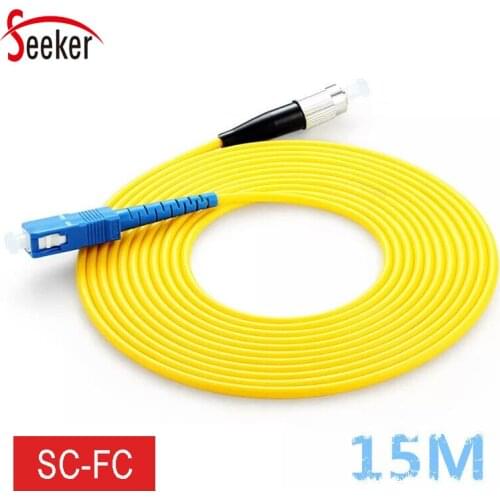 Free Shipping Fiber Patch Cord SC-FC 15M FTTH SM Simplex Fiber Jumper Telecom UPC Cable for Long Distance