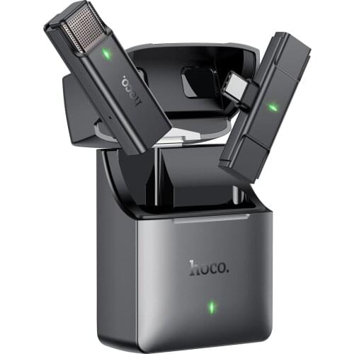 HOCO Wireless Lapel Microphone Convenient Lavalier Mic Noise Reduction Live Interview Mobile Phone Recording for iphone Type C