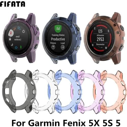 FIFATA Case For Garmin Fenix 5X 5 5S Smart Watch TPU Soft Silicone Cover Bumper For Fenix5 5S 5X Protector Frame Shell Accessory