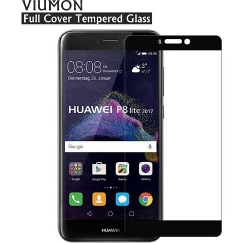 For Huawei P8 Lite 2017 Tempered Glass for Huawei Honor 8 Lite Full Cover Screen Protector 2017 Nova Glass Film Full Coverage