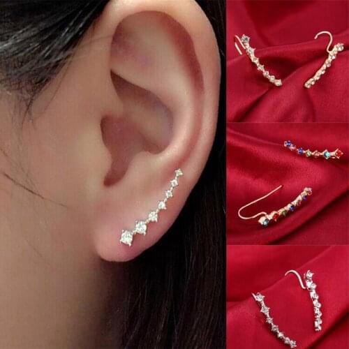 Women Girl Luxury Crystal Rhinestone Beading Hook Stud Earrings Fashion Wedding Accessories Bridal Party Jewelry