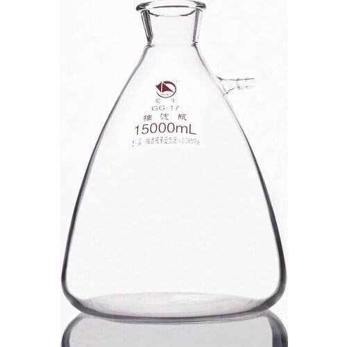 Filtering flask with side tubulature,Capacity 15000ml,Triangle flask with tubules,Filter Erlenmeyer bottle