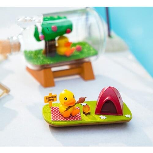 Blind box cute B.Duck little yellow duck drifting bottle scene girl desktop decoration cute gift hand-made authentic
