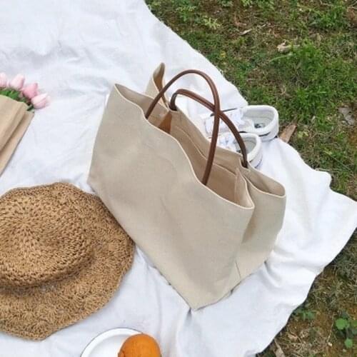 Canvas Handbags for Women Fashion Tote Beach Bags Reusable Shopping Bags Casual Large Capacity Tote Bags