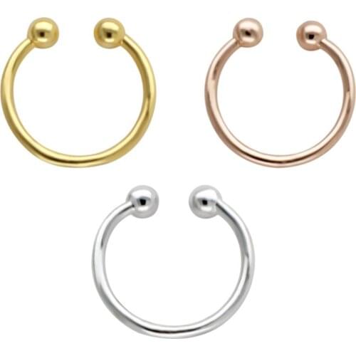 JHJT 1/3PCS Fake Septum Piercing 20G Nose Ring Hoop nose For Men Women Clip Rings non Body Jewelry Fashion Non-Pierced BCR