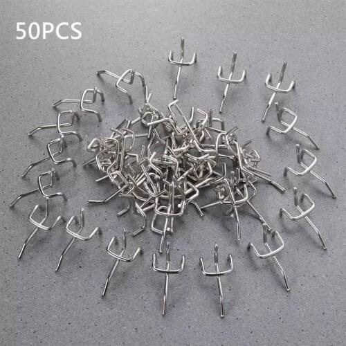 50PCS Carbon Steel Pegs Board Pegboard Hooks Garage Work Shop Storage Display Organization Steel Hanging Tool Storage Hooks