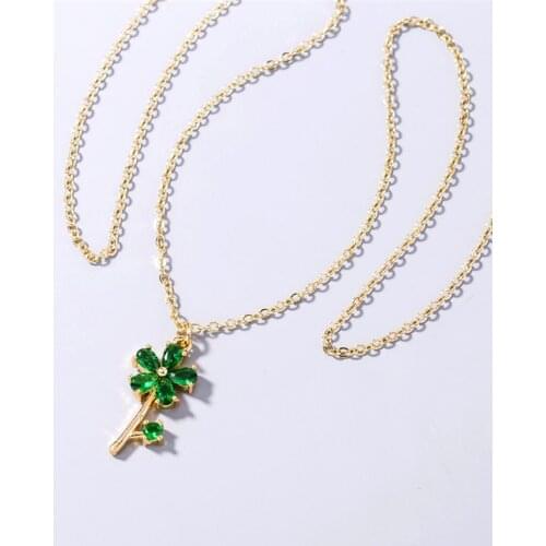 Creative Fashion Vitality Green Color Flower Necklace For Women Clavicle Chain Necklace Party Jewelry Accessories Gifts