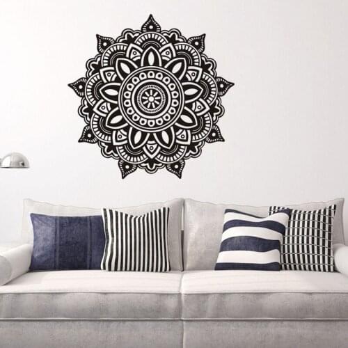 Creative Black Mandala Flower Wall Stickers Wallpaper Decoration Wall Decals Art Home Decor Interior Posters Free Shipping