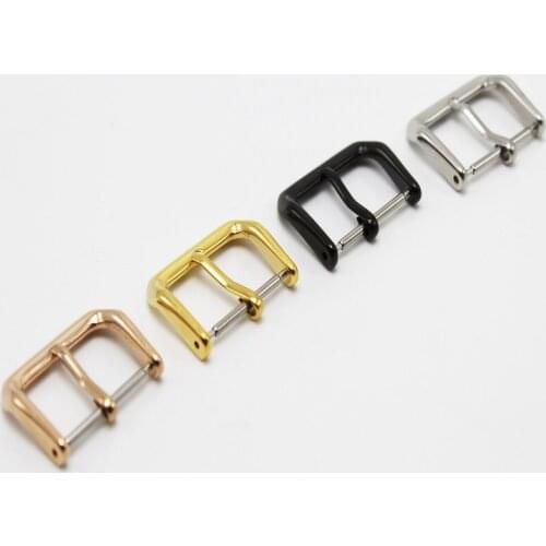5pcs 16mm 18mm 20mm Watchband Metal Buckle Clasp Black Gold Silver Rose gold Stainless Steel Watch Buckle