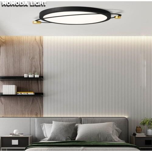 MOMODA LED Ceiling Lights Black/Gray Iron Lampshape Decorative Lamps Round Ceiling Lighting for Living Room Bedroom Kitchen Loft