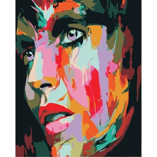 Colorful painting face DIY Painting By Numbers Modern Wall Art Picture Acrylic Paint Unique Gift For Home Decor 40x50cm Artwork