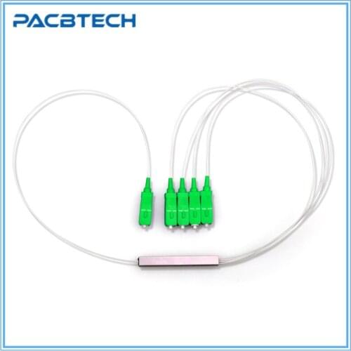 Optical Splitter SC APC 0.9mm 1X4 1X8 FTTH Fiber Optic Splitter PLC FBT Optical Coupler Singlemode Simplex Steel Pipe PVC