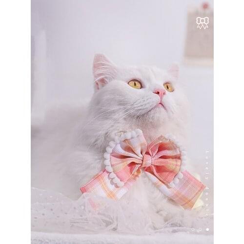 New Cat Necklace Sweet Pet Scarf Cute Kitty Accessories Pink Puppy Neck Strap