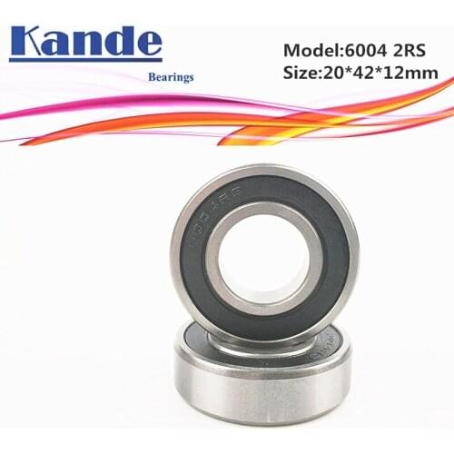 6004RS Bearing 2pcs ABEC-5 High quality 6004 2RS Single Row Deep Groove ball bearing 6004-2RS 20x42x12 mm