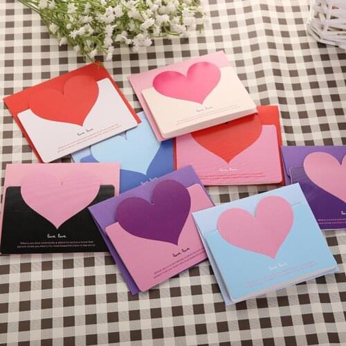 Greeting Card Foldable Visual Effect Paper Creative Heart Pattern Blessing Card Valentines Day Card Invitations Wedding Card Pa