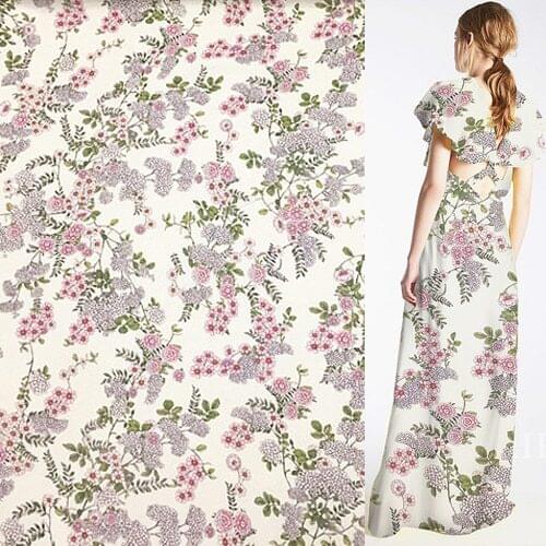 Pink floral print 100% mulberry silk fabric silk georgette gauze fabric,SCG515
