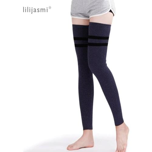 Wool Thick Leg Warmers Women Winter Ribbed Knit Warm Soft Boot Gaiter High Knee Sleeve Unisex Leg Warmers Boot Topper Stocking