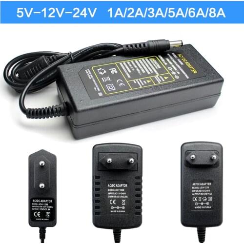 Universal 5V 9V 10V 12V 13V 15V 24V Power Adapter 1A 2A 3A 5A 6A 8A AC 220V To DC 12V 5V 24V Power Adapter For LED Strip Lamp