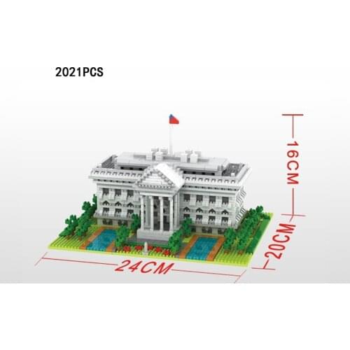 World famous Architecture micro diamond block United States Washington D.C. White House presidential palace nanobricks toys