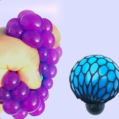 Funny Squeeze Toys Mesh Ball Grape Toy Anti Stress Squeeze Toy Novelty In Sensory Fruity Play Practical Jokes Fidget Toys