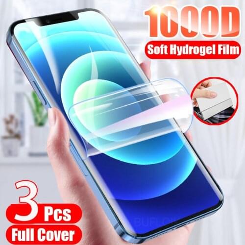 3Pcs Screen Protector Hydrogel Film For iPhone 11 12 Pro XR XS MAX Soft Protective Film On iPhone X 7 8 6 6s Plus No Glass