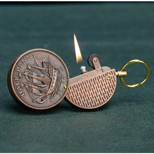 Zorro Grinding Wheel Copper Lighter Retro Kerosene Free Fire Flint Lighter Oil Windproof Gasoline Lighter Mens Collectible Gift