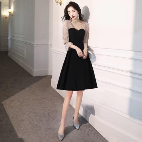 Muyoms Summer Black Red Vintage Tube Top Toast A-line Dress Mesh Patchwork Sequins Femme Party Women Cocktail Dresses 475157