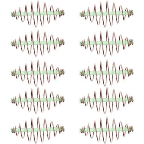 10Pcs Medal Fishing Feeders Bait Thrower Coil Inline Method Feeders with High Qualith Tackle 3.5x1.8 cm