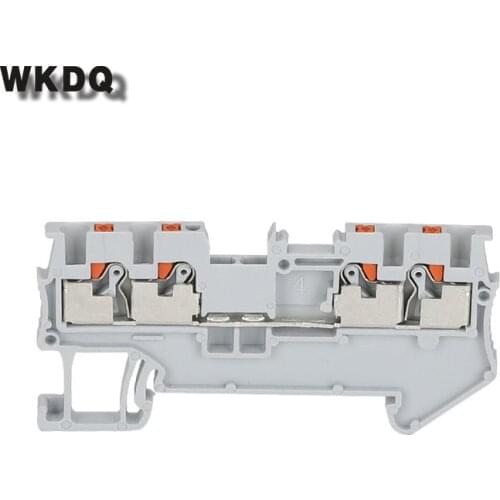 Din Rail Terminal Block PT 1.5-QUATTRO Electrical Wire Spring Connection Push In 4 Conductors 10pcs wire connector