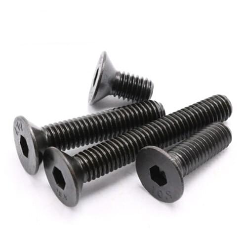 4Pcs M5x(10mm-25mm Length) Left Allen Countersunk Head Screws Hex Socket Screw Left-hand Reverse Wire Bolts Hexagon Bolt Black