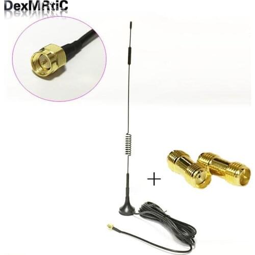 433Mhz wireless module antenna 10dbi high gain sucker aerial 3M cable SMA male + RF SMA adapter SMA female to RP-SMA female