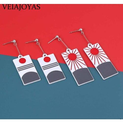 Anime Demon Slayer Kimetsu no Yaiba Kamado Tanjirou Earrings Eardrop Ear Ring Cosplay Props Ear stud Ear clip Jewelry Accessores